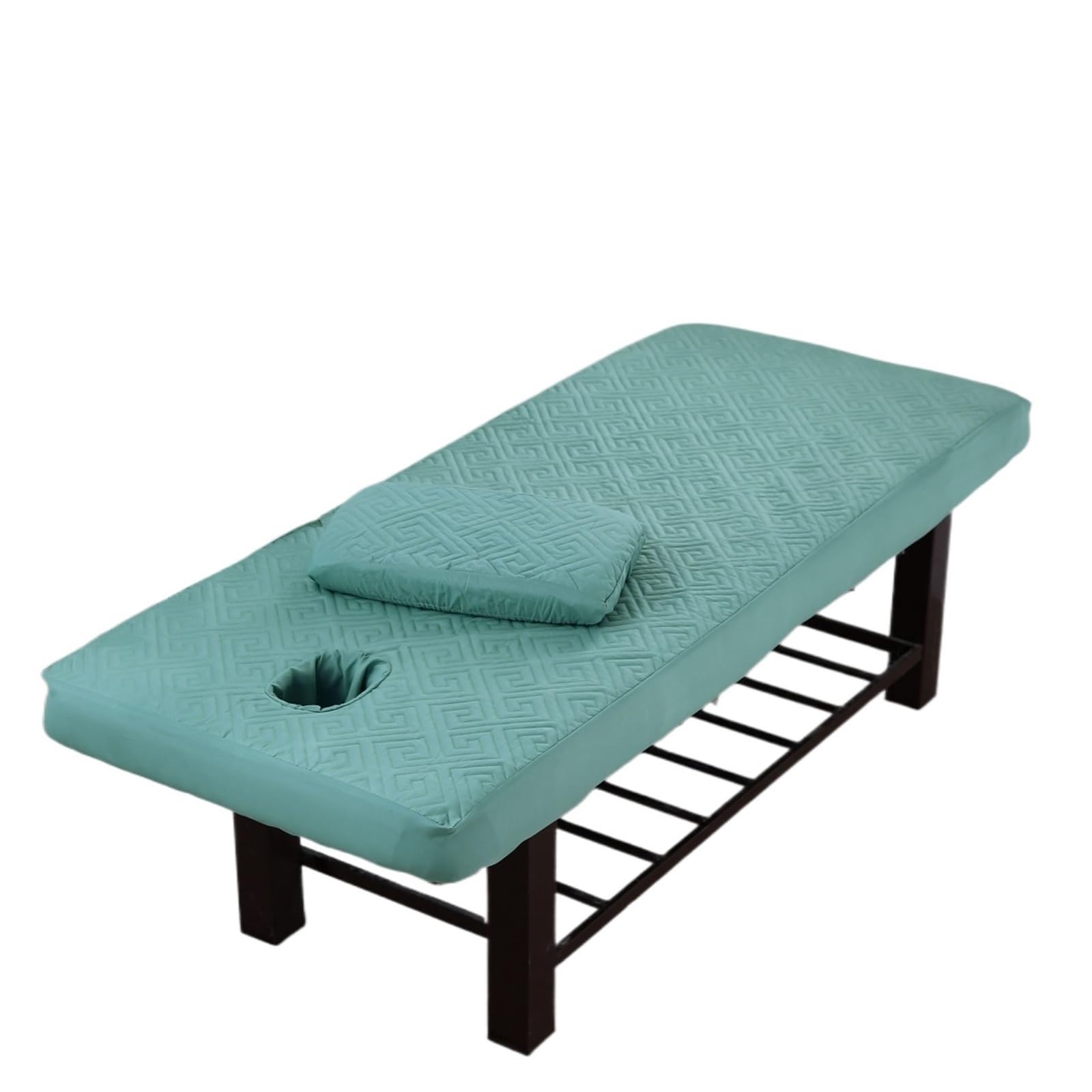 Sabanas Camilla Masaje Sábana ajustable antideslizante for salón de belleza, mesa masaje, antipolvo, funda for cama SPA, colcha con almohada(Green,80x190)