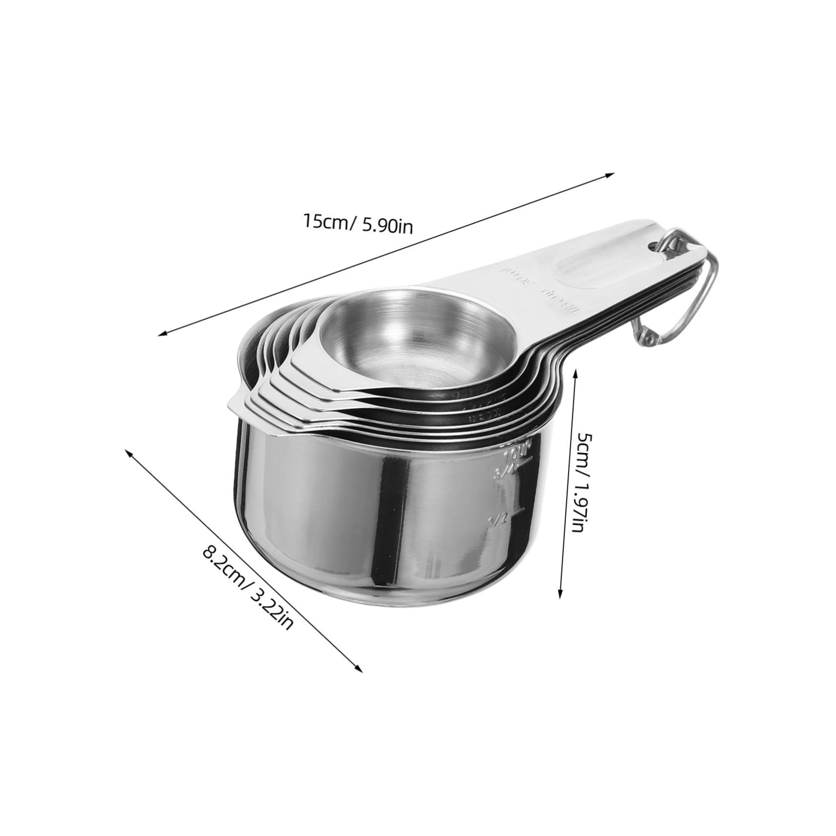 Zerodeko 2sätze Edelstahl Küchenlöffel Set mit Messbechern und Messlöffeln für Kochen und Backen Stapelbar und Platzsparend für Ordnung Küche