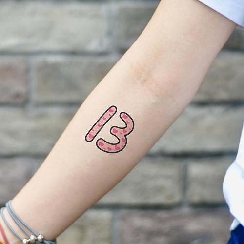 Miniatura 8 de 40 piezas de calcomanías temporales número 13 tatuajes labiales corazón patrón tatuaje extraíble eras tour concierto merch