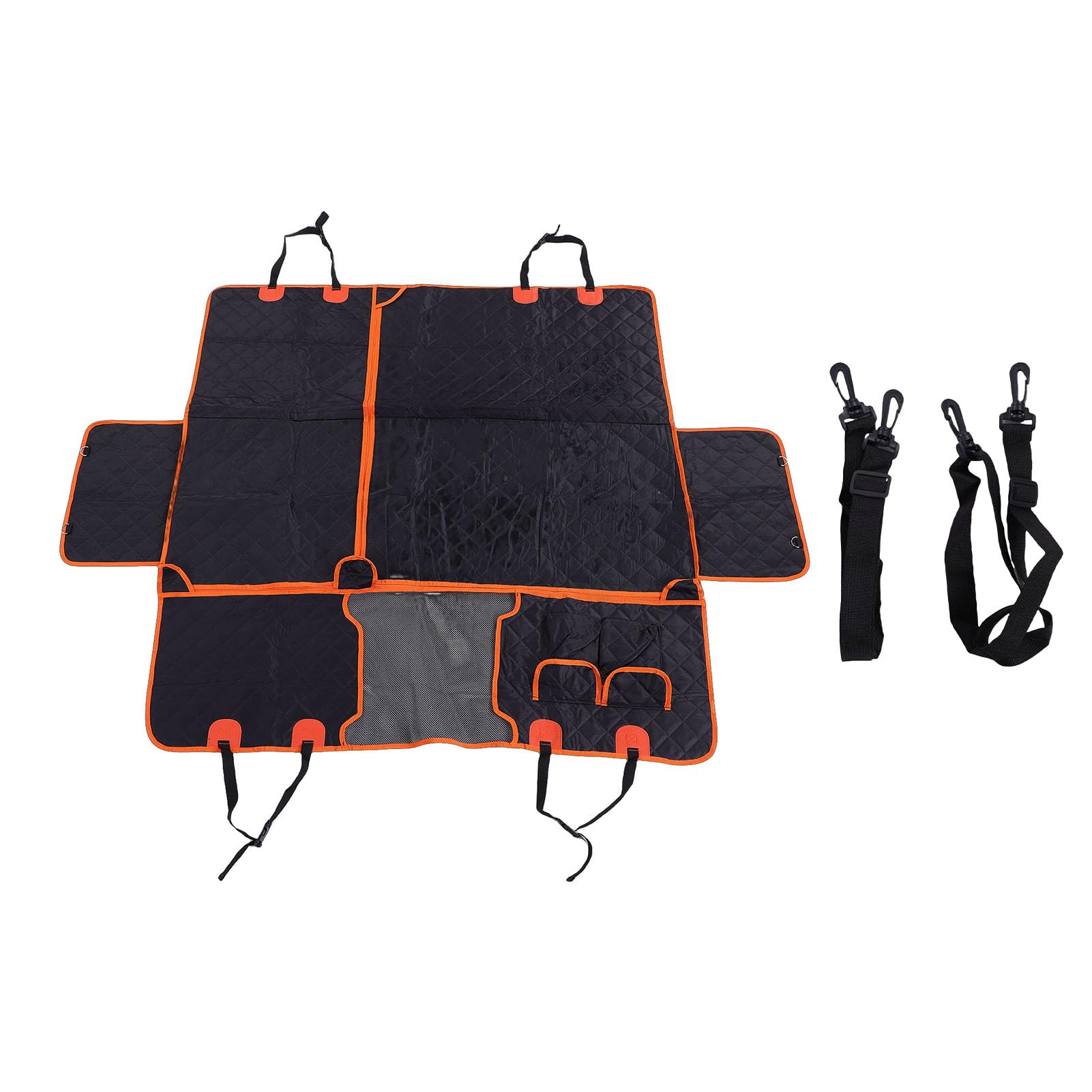 Funda para Asiento de Coche para Perros, Hamaca Impermeable a Prueba de Arañazos con Ventana Transpirable y Material Mejorado, Compatible con Sedanes, Camionetas y SUV, Actúa como (Naranja