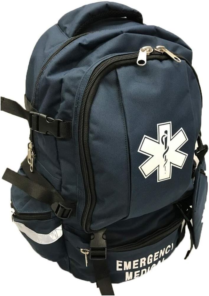 EMS Sling Bags, EMT Emergency First Responder Medical Backpack - Deluxe First Aid Tactical Carry Trauma Backpack - Navy Blue