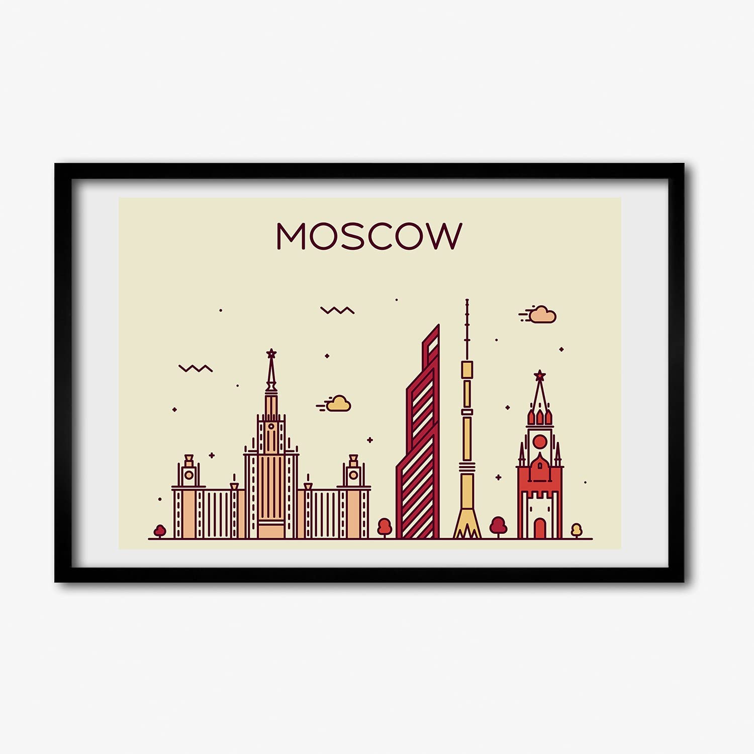 Cadre photo MDF 60x40 cm avec affiche de tableaux de Moscou - 6