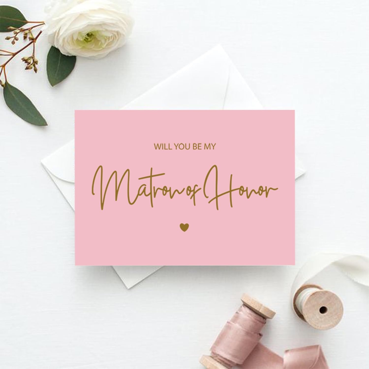 PartyGifts&beyond Will You Be My Bridesmaid Card Set of 10 Bridesmaid Proposal Card,8 Bridesmaid Cards 1 Maid of Honor Card 1 Matron of Honor Card,Wedding Bridal Shower Card with 10 Envelopes(Pink)