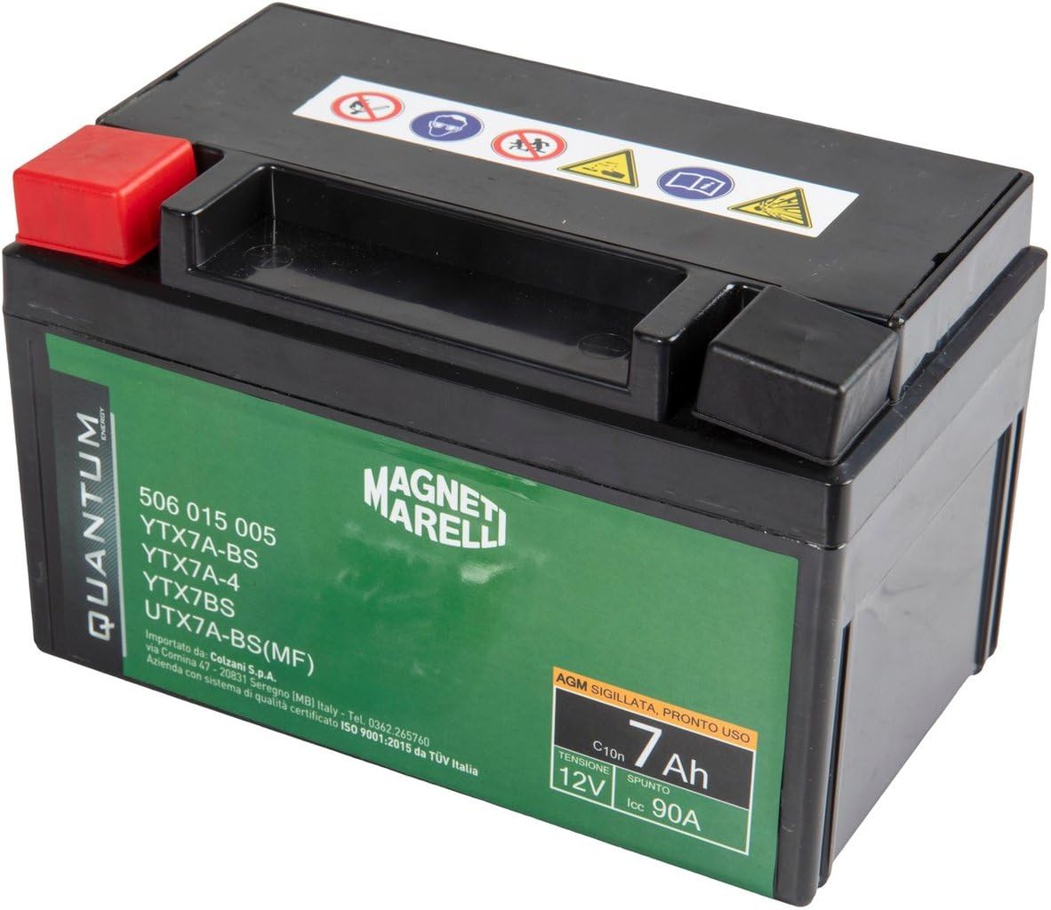 Magneti Marelli Batteria Quantum 7Ah AGM 90A | Batteria Moto 12V Per Scooter E Motocicli | Tecnologia AGM, Avviamento Affidabile, Senza Manutenzione