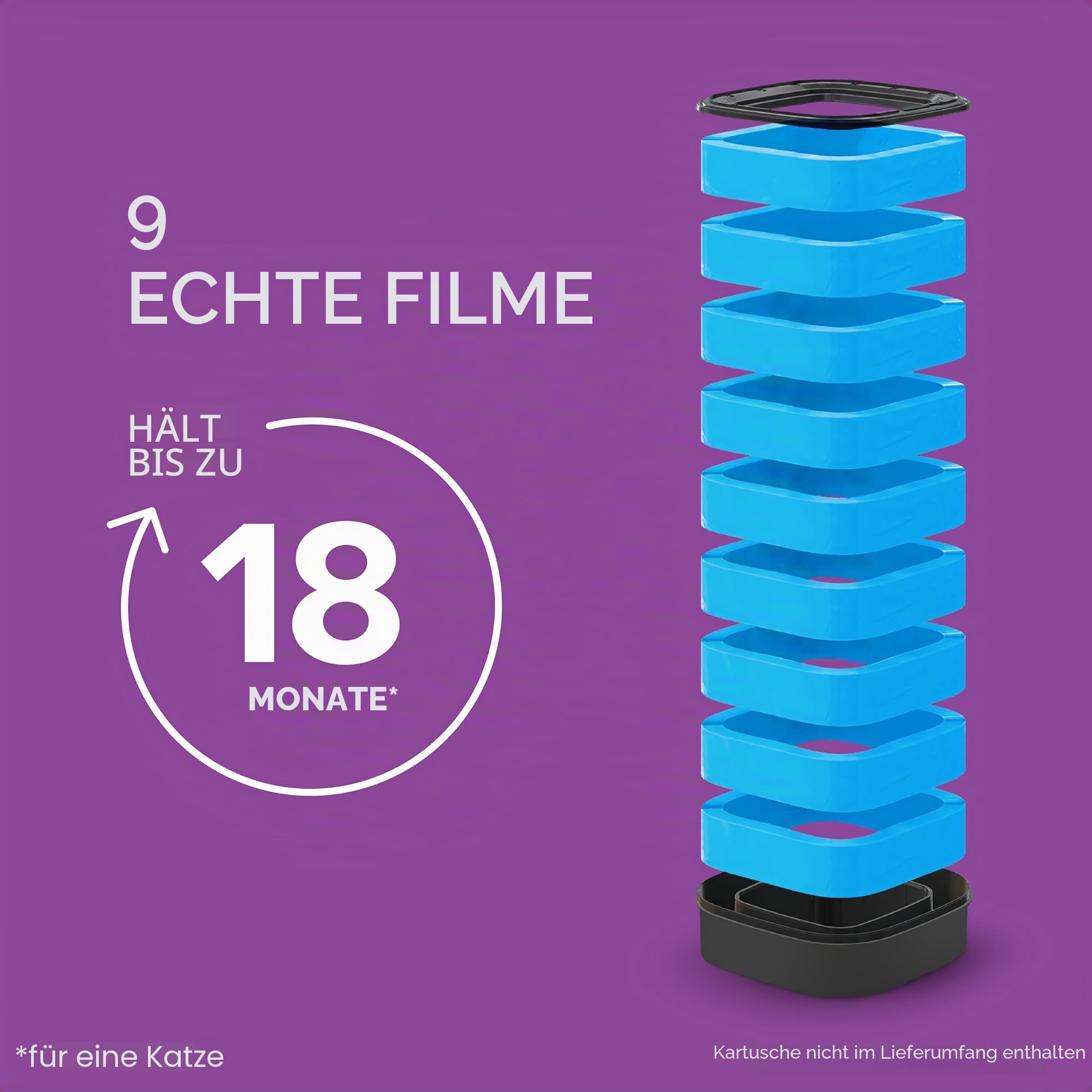 Litter Genie Nachfüllbeutel, freistehend, echte Folie, kompatibel mit Litter Genie Standard- und Jumbo-Nachfüllpackungen, ultimative Geruchskontrolle, Katzenstreubeutel, bis zu 18 Monate Vorrat für