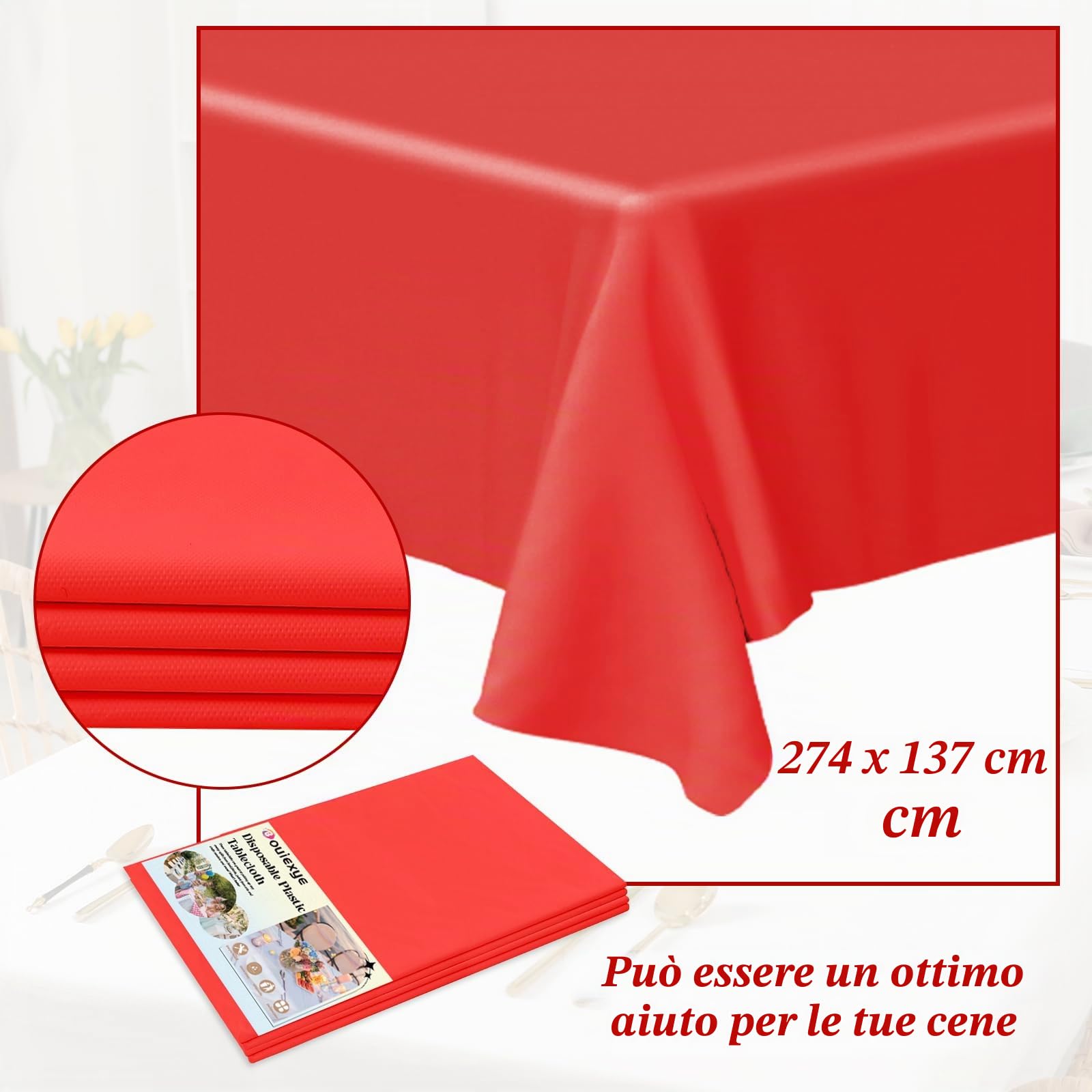 Schillernde Einweg-Tischdecke – 137x274 Cm – Holografisch Glänzend – Wasserdicht – Für Partys & Picknick – 4 Stück