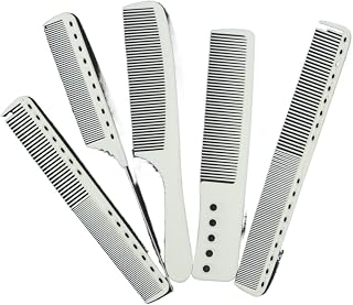 WENH Juego de 5 peines blancos lisos: peine profesional ideal for uso doméstico y de peluquería.