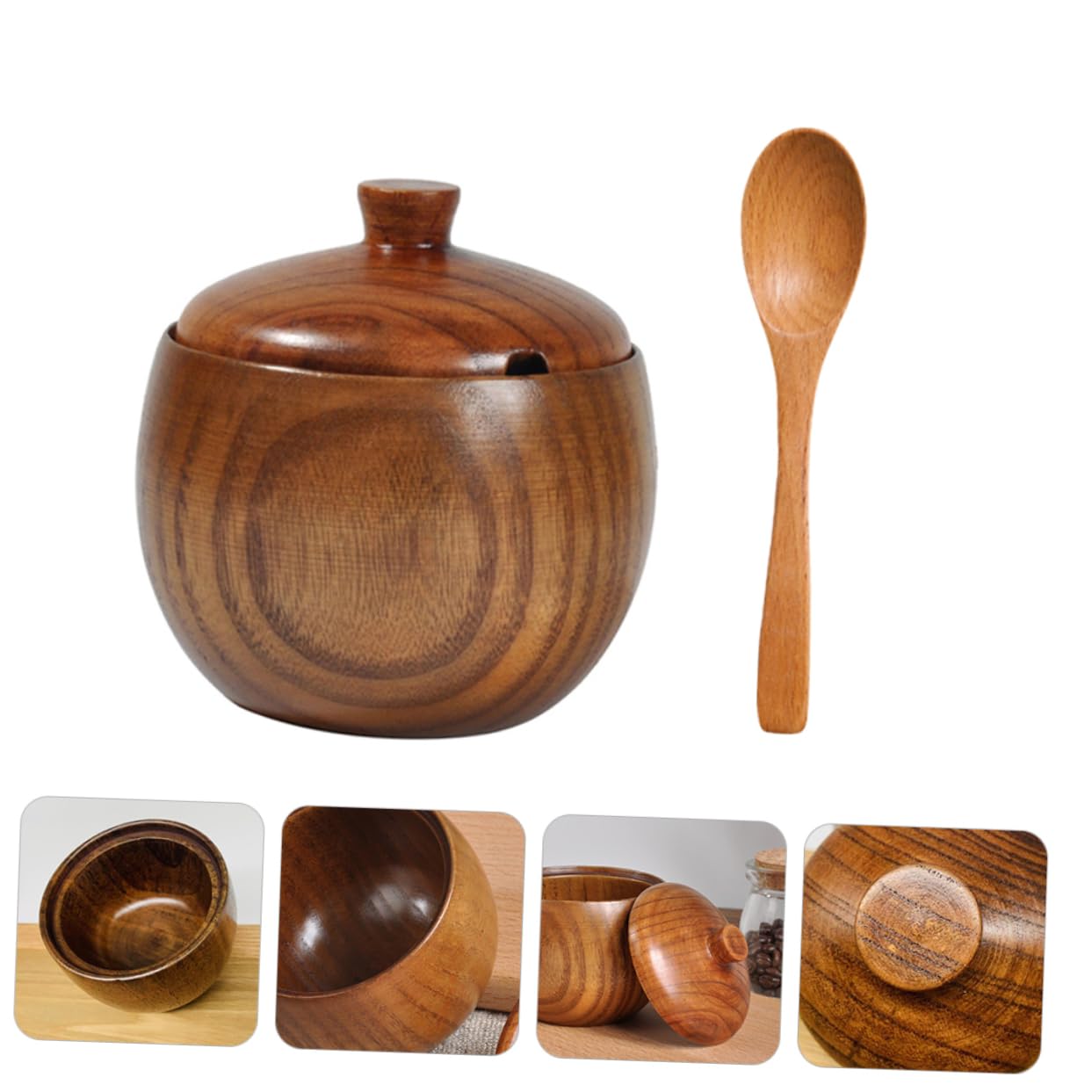 NAMOARLY Japanese-style Seasoning Jar Shaker Bottles Pepper Storage Jar Seasoning Boxes Food Containers with Lids Condiment Jar Jars Dispenser Container Pepper Saver Light Brown Jujube Wood