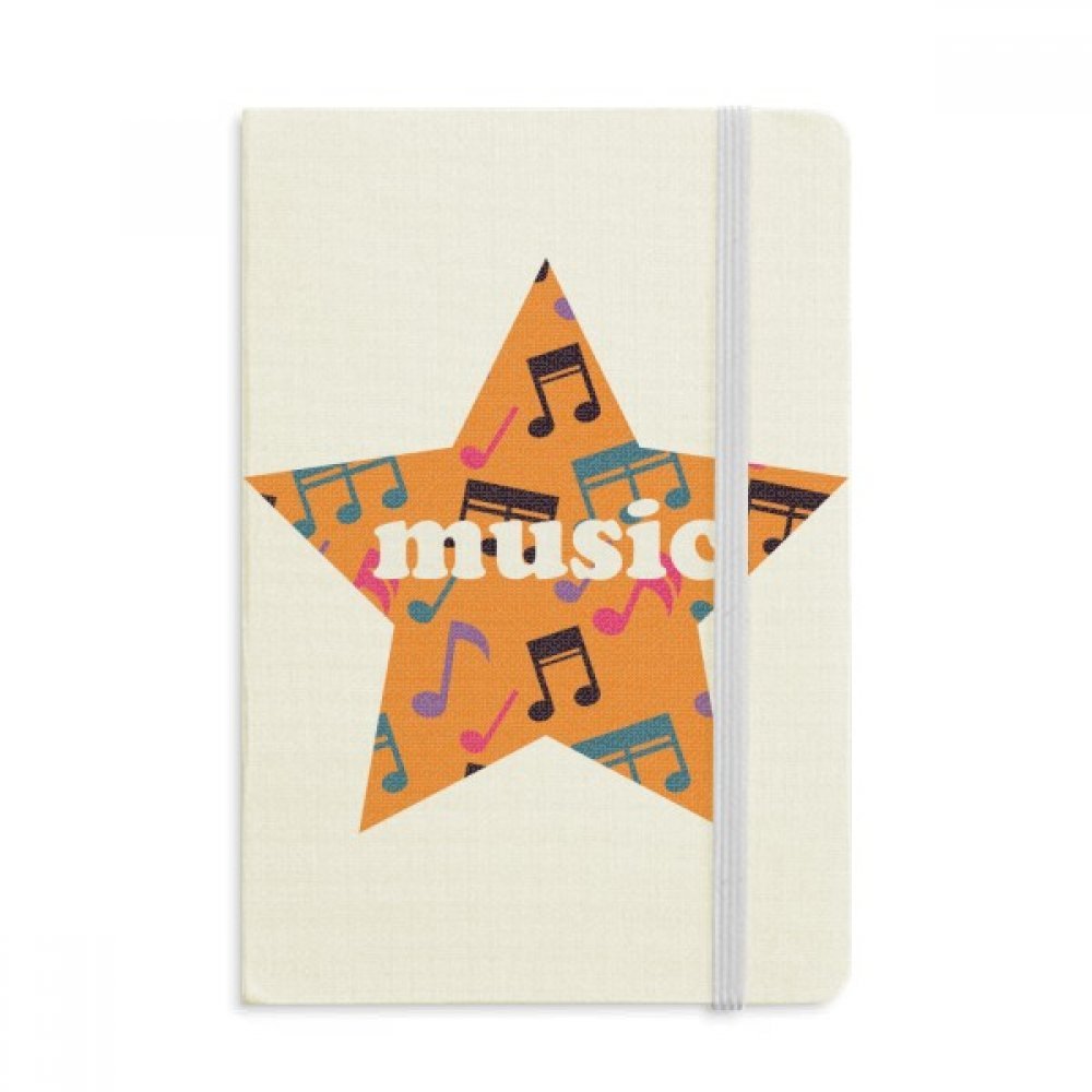 DIYthinkerColourful Music Notes Orange Notebook Fabric Hard Cover Classic Journal Diary A5 (144 X 210mm) Multicolor