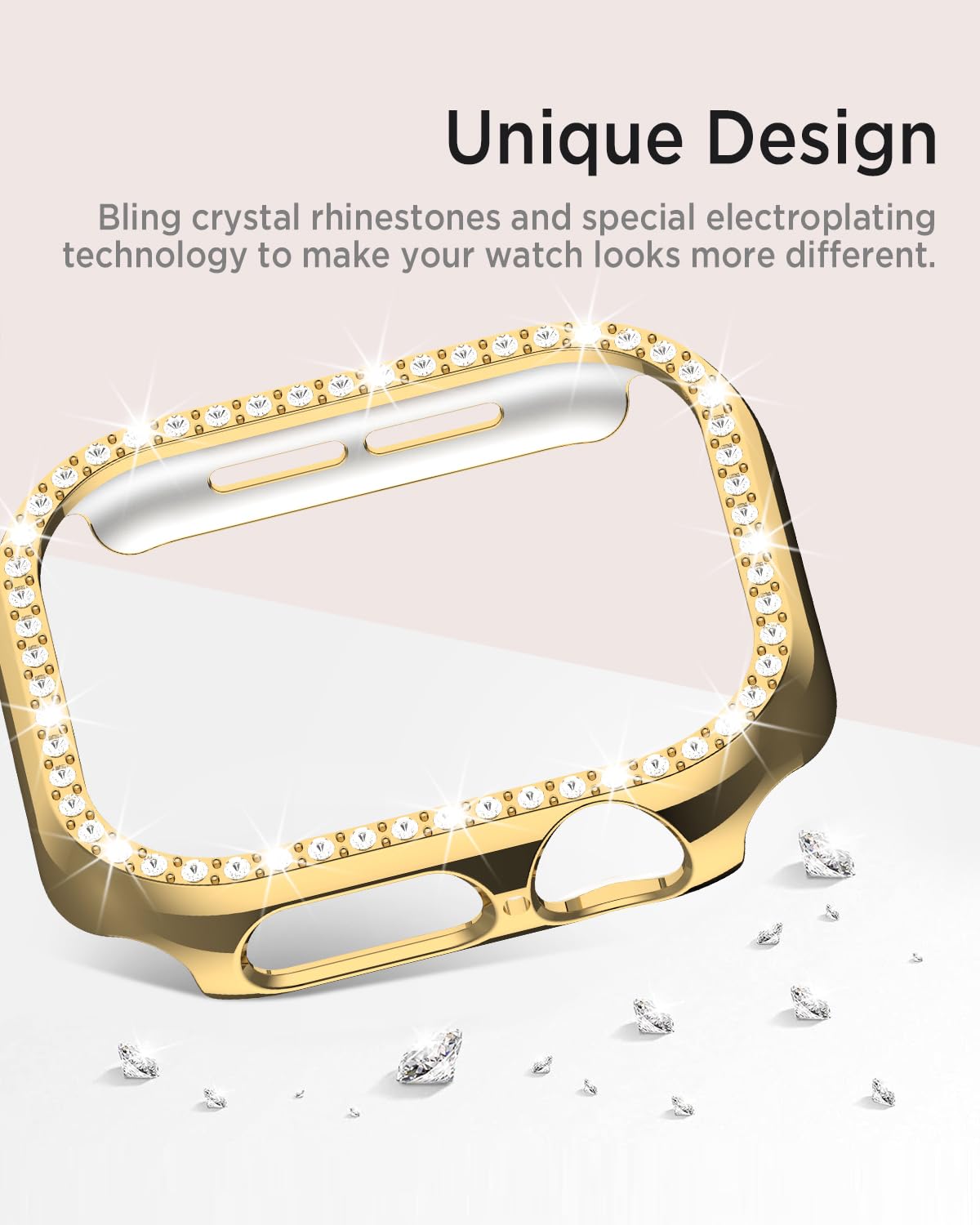 Miimall Bling Cover for Apple Watch Series 11/10, Glitter Diamante iWatch Series 10 Hard PC Bumper Cases - Image 2