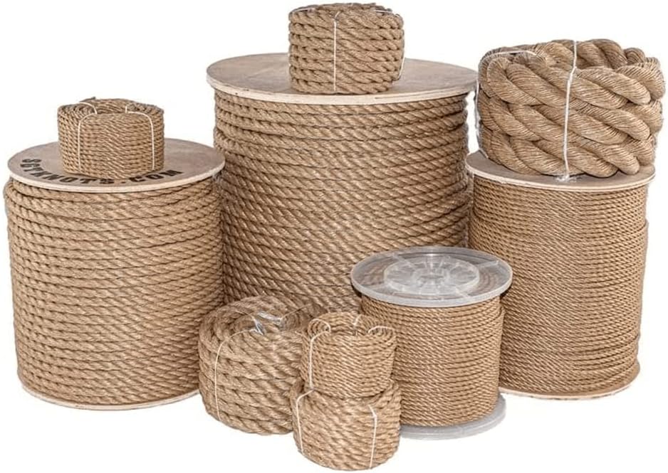 Twisted Polypropylene 'UnManila' Rope - Tan, 1.5" x 50ft, Nautical & Marine, Ranch, Decorative, DIY, Commercial & Industrial Use