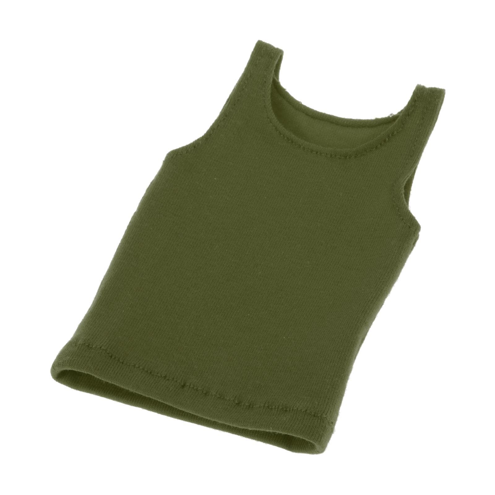 Guohetuk 1/6 Scale Shirtless Vest, Handmade Doll Clothes Accessory, for 12 Inch Male Action Figures, Clothes, Green