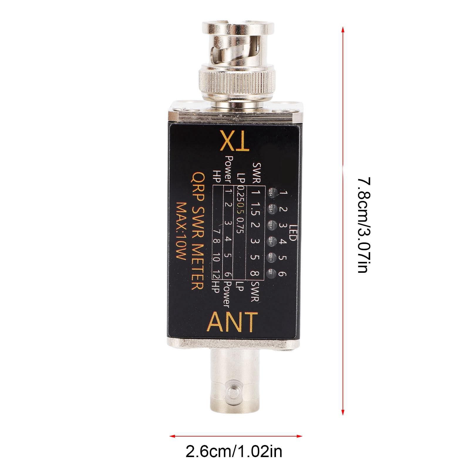 Walfront Miernik SWR BNC 1-30MHz 10W LED Wskaźnik Fali Stojącej z 6