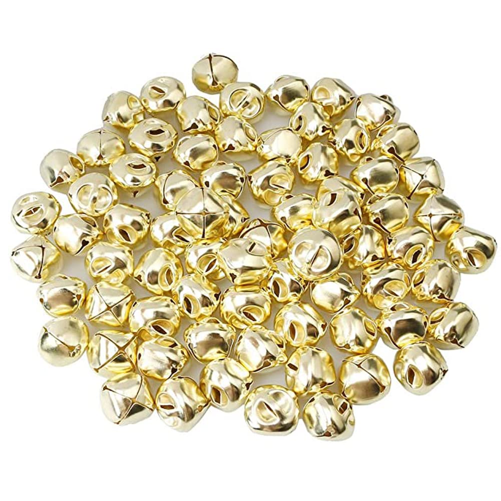 Jingle Bells, 40 Pcs 25mm Metal Craft Bells for DIY Festival Home Christmas Decor (Gold)