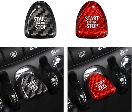 Miniatura 3 de Addon - Tapa trasera de fibra de carbono para botones de arranque del motor para Mini Cooper F55 F56 (negro)