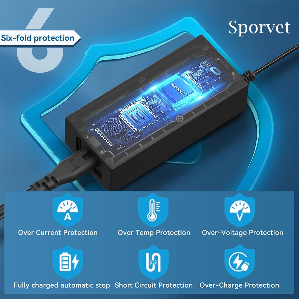 42V 2A Electric Scooter Charger - 6 in 1 Plugs for 4 Wheel Mobility, ShopRider, Jazzy Power Chair,Sports Mod,Razor,Gotrax,Jetson,Ninebo