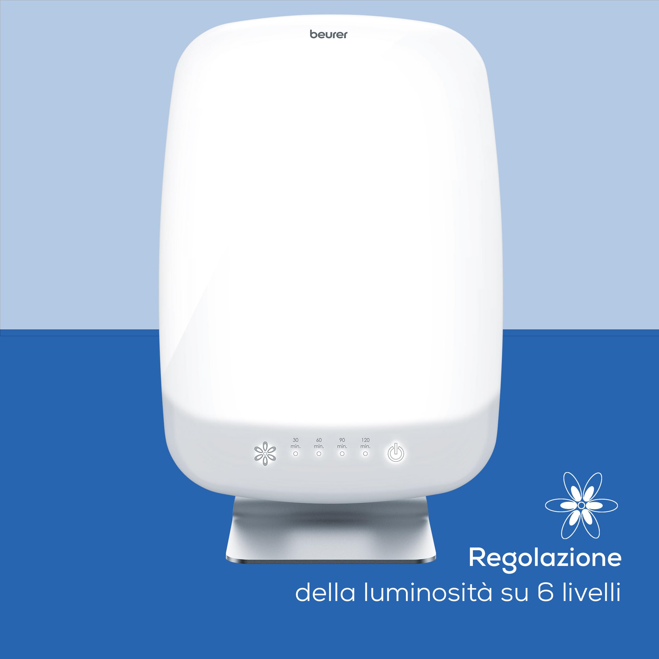 Beurer TL 95 Lampada SAD, simulazione della naturale del giorno, 14000 Lux, Dispositivo medico, lampada di luce naturale del giorno per carenza di luce, tecnologia LED SunLike®, con dimmer