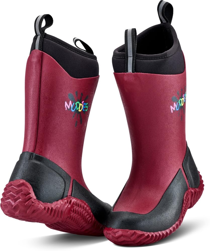 Grubs Muddies Icicle - Botas de agua de neopreno unisex para niños, Red, 25 EU