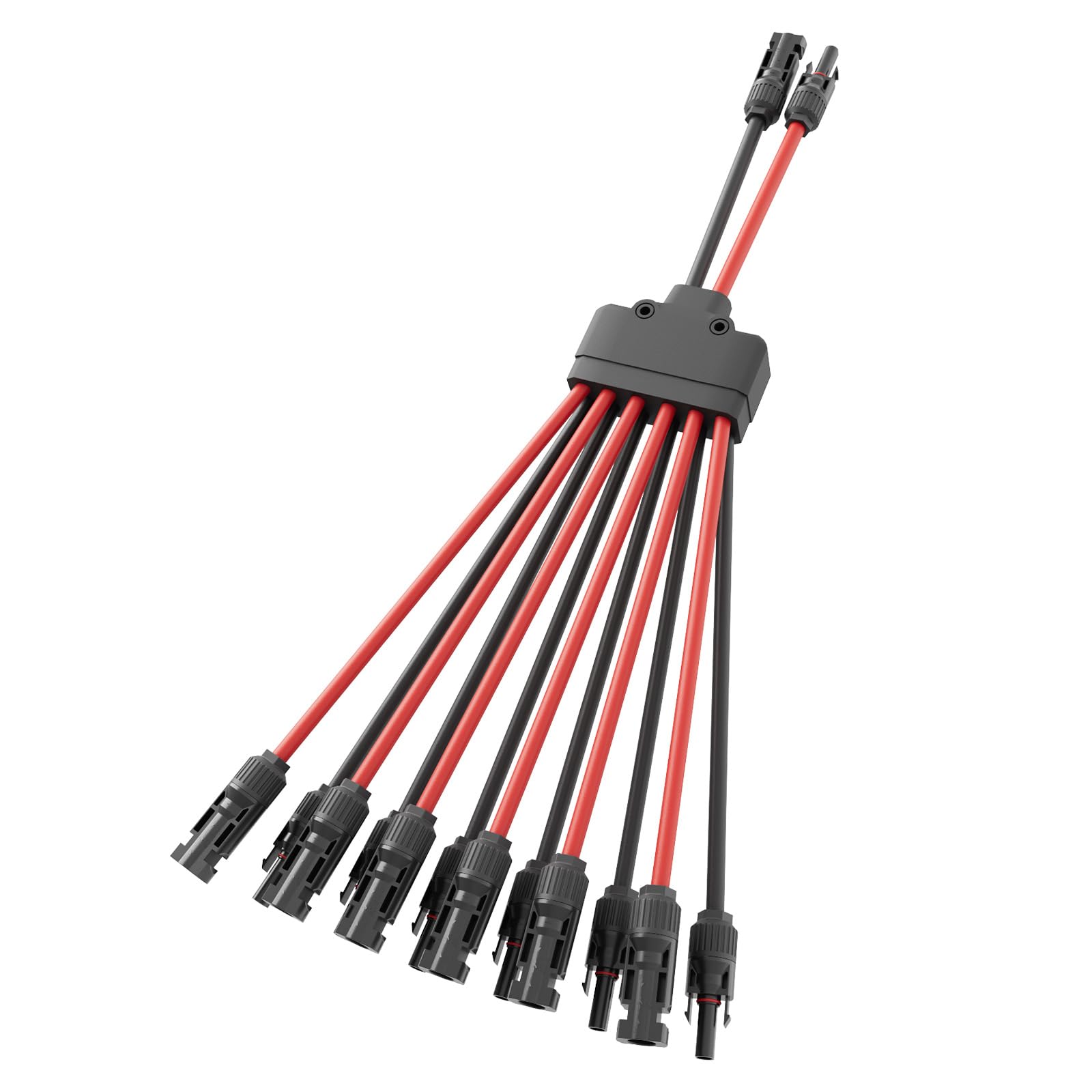Solar Panel Y Branch Connectors 2 to 12, IP67 Waterproof Parallel Splitter Adapter Kit, Tool-Free Cable Connector for PV System, Compatible with 14-10AWG Solar Wires DC1000V 30A