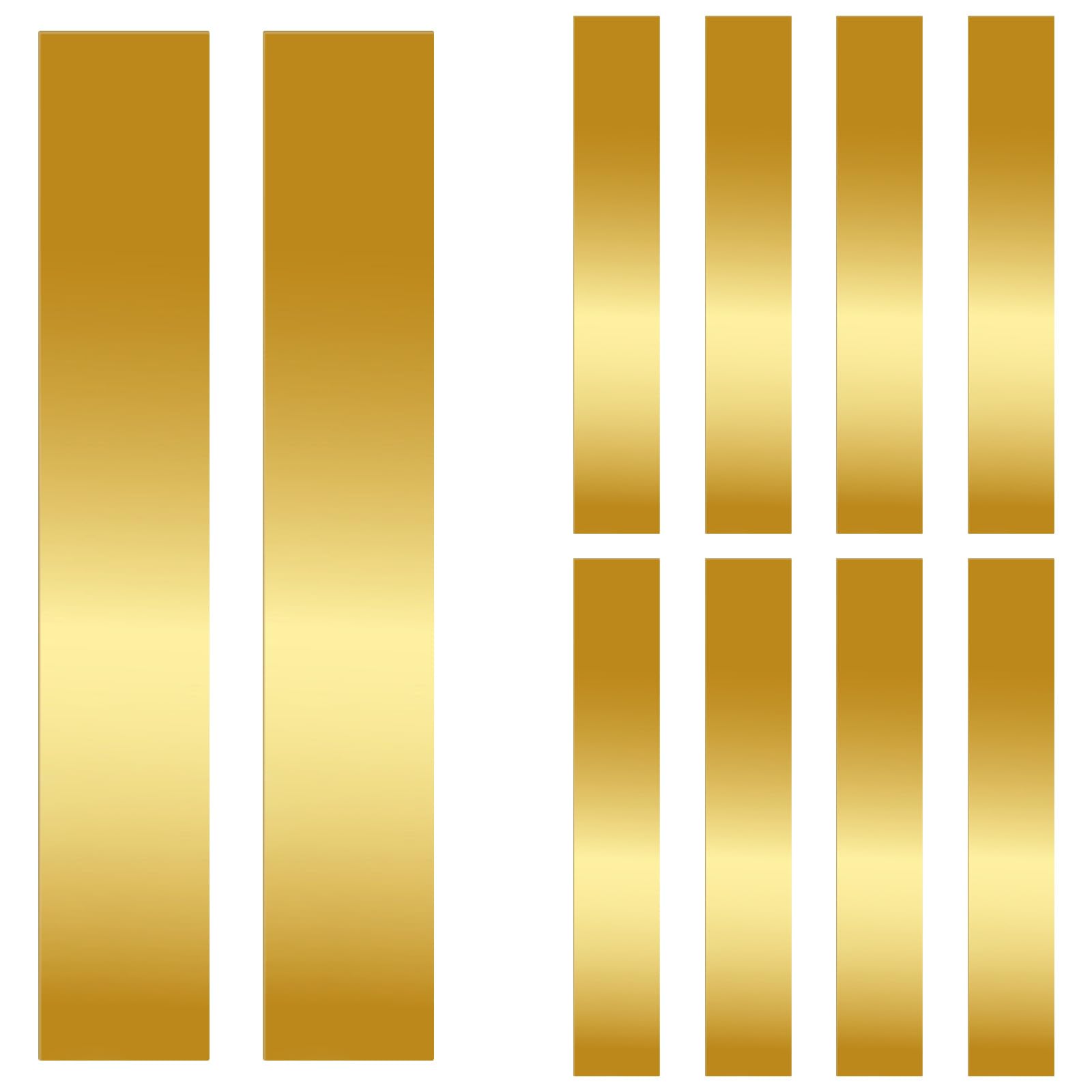 Glarks 10pcs L x W x T 5.9 x 0.98 x 0.006’’ Rectangular Brass Shim Stock Assortment, Brasses Strips Metal Shims Brass Sheet, Shim Stock Sheet for Trim Gap Filler/DIY/Industrial Use