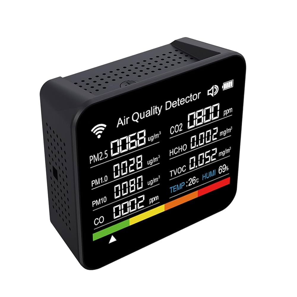 co2センサー気質測定器大気質モニター Amazon.co.jp: 大気質モニター屋内空気品質メーター検出PM2.5