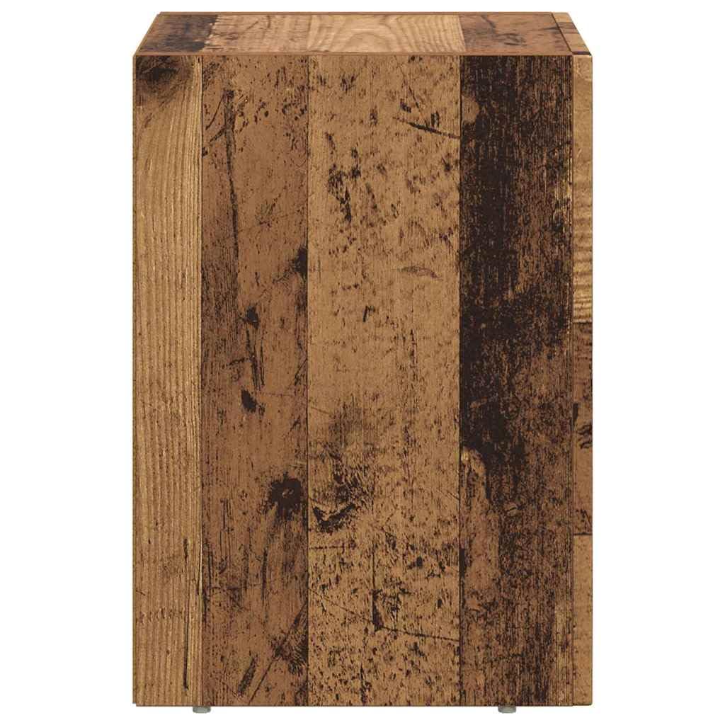Comodino Legno Vecchio 29,5 x 33,5 x 50 cm Legno Multistrato Moderno da Notte con 2 Ripiani Spazio Salvaspazio Facile Pulizia Camera Letto Soggiorno