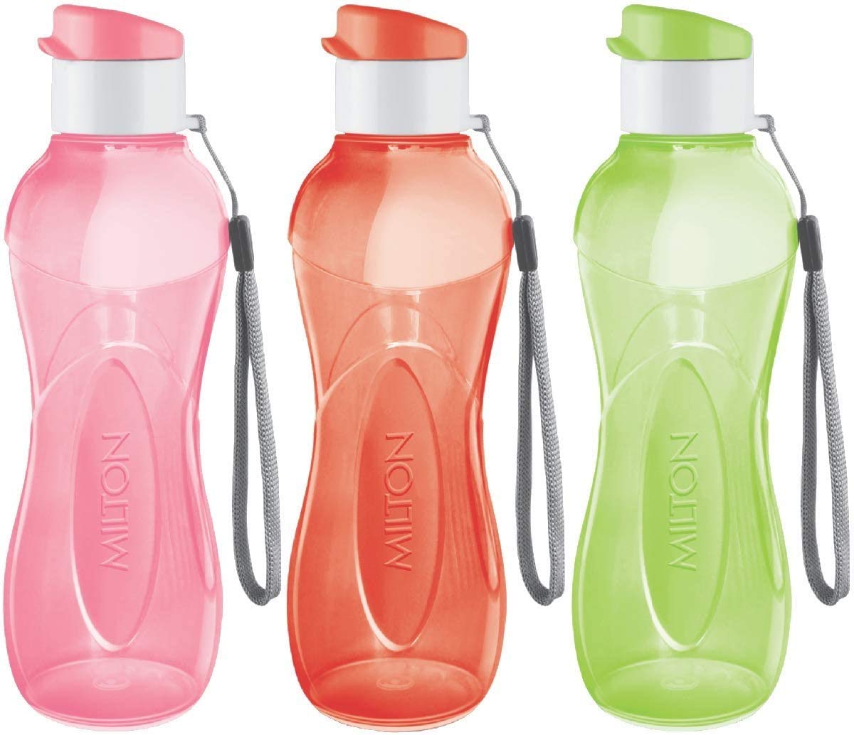 MILTON Water Bottle Kids Reusable Leakproof 12 Oz Plastic Wide Mouth Large Big Drink Bottle BPA Leak Free
