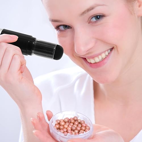 Miniatura 4 de Beaupretty Cepillo aplicador de aerosol de viaje reutilizable recargable con botella de polvo suelto recargable, tarro retráctil prensado para