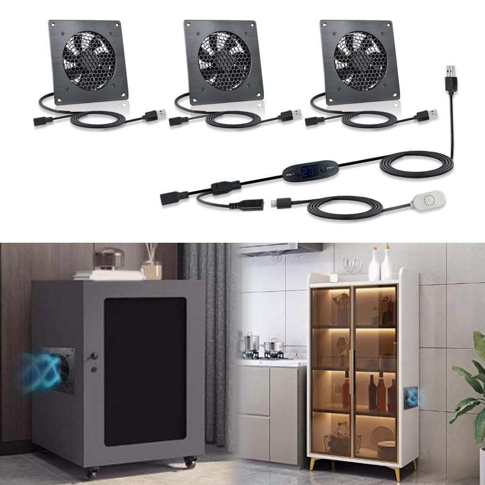U10T1225JG Ventilateur USB rechargeable à température régulée avec thermostat intelligent 0-60 °C et 10 niveaux de flux d'air réglables pour la maison, le bureau et l'utilisation industrielle
