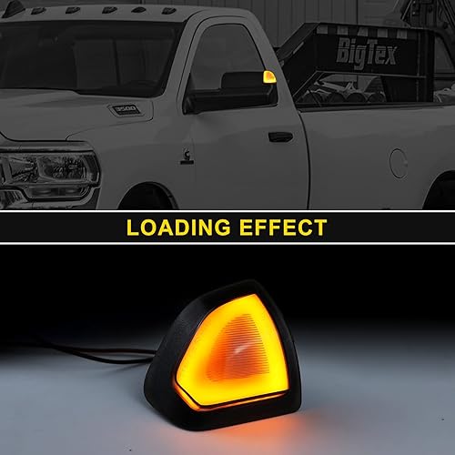 Miniatura 6 de Espejo lateral LED ámbar luces intermitentes para Dodge Ram 1500 2500 3500 4500 5500 cubierta ahumada lente de remolque espejo de giro lámpara de