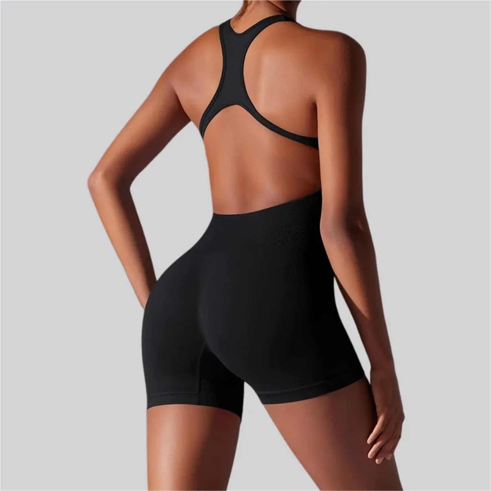 Body de Pilates, mono deportivo sin costuras, entrenamiento for correr, traje Yoga una pieza, pantalones cortos espalda, conjunto mameluco