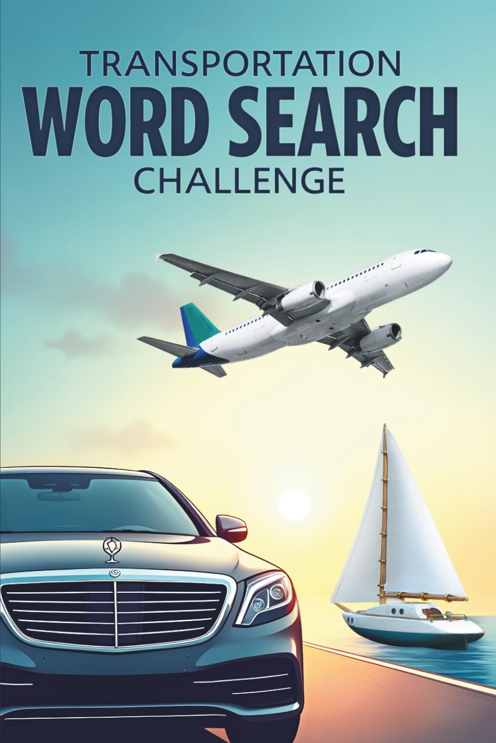 Transportation Word Search Challenge: 50 Advanced Word Searches Featuring Land, Air, and Sea Vehicles for Ages 8+ plus 10 Bonus Coloring Pages!