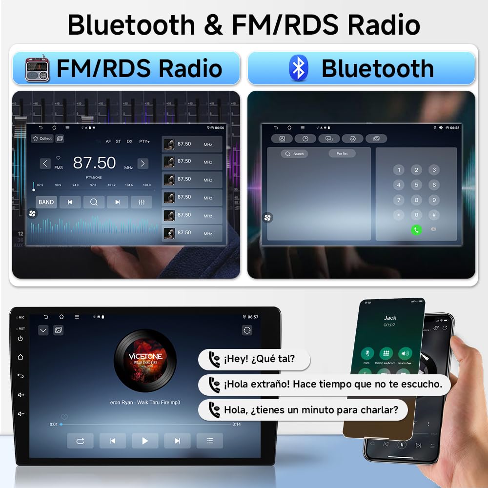 Autoradio per Fiat 500 2007-2015 Android 15 4+64GB - Schermo 9" 1280x800 con Wireless CarPlay Android Auto - GPS Navigatore, Bluetooth 5.4, WiFi 6.0, DSP, Touchscreen