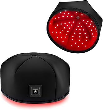 Red Light Cap for Hair Regrowth, Light Therapy Hat for Hair Growth in Women and Men, Portable Hair Growth Cap, Hot Compress Physiotherapy, Hair Care,Black
