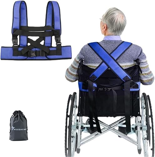 WEEOATAR Cinturón de seguridad para silla de ruedas, arnés de cuerpo completo que evita que se incline o caiga, correa de sujeción de banda de