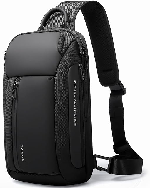 BANGE Sling Bag, Waterproof Men's Chest Bag Shoulder bags Crossbody Sling Backpack for Men