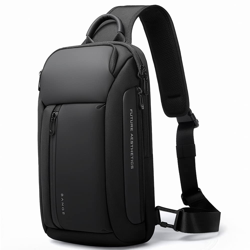 BANGE Mens Crossbody Backpack - Waterproof Shoulder Bag for Travel Hiking Daily Commute
