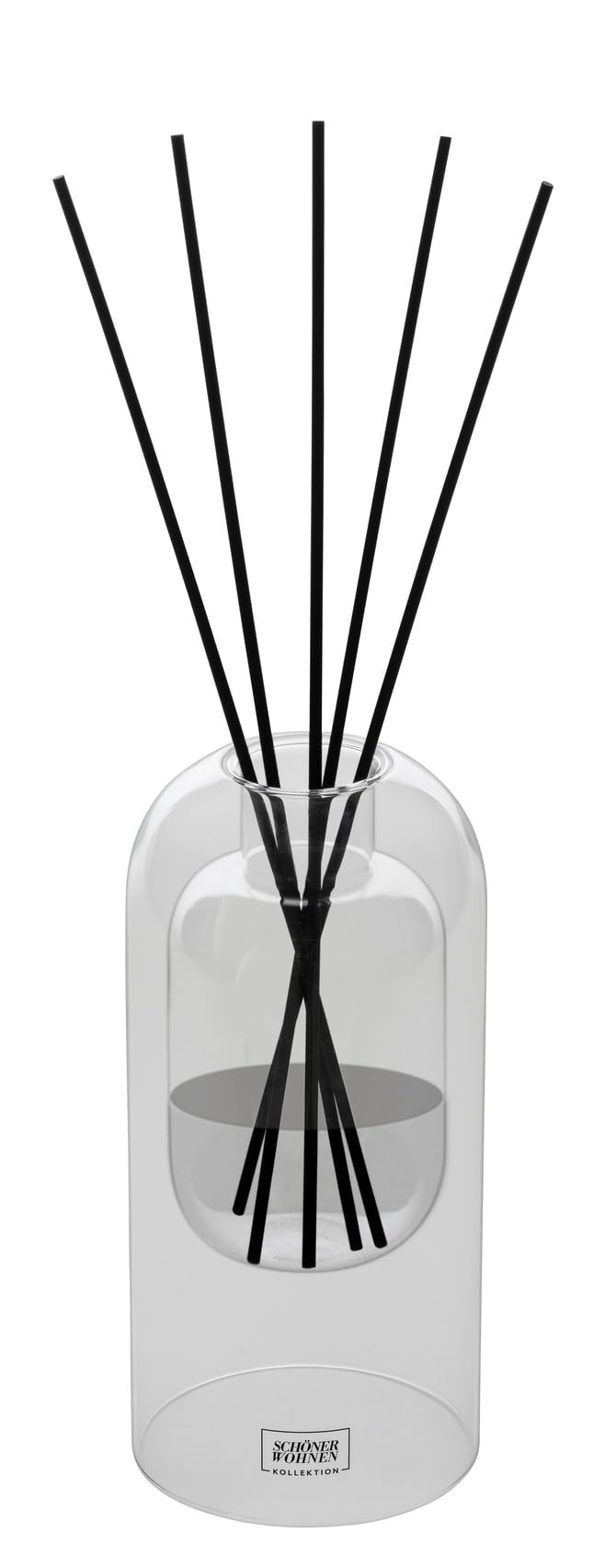Schöner Wohnen Kollektion Raumduft Mod. Lemongrass XXL, Glasdiffuser mit 500 ml Zitronengrasduft, 10 Duftstäbchen, nachfüllbar und wiederverwendbar
