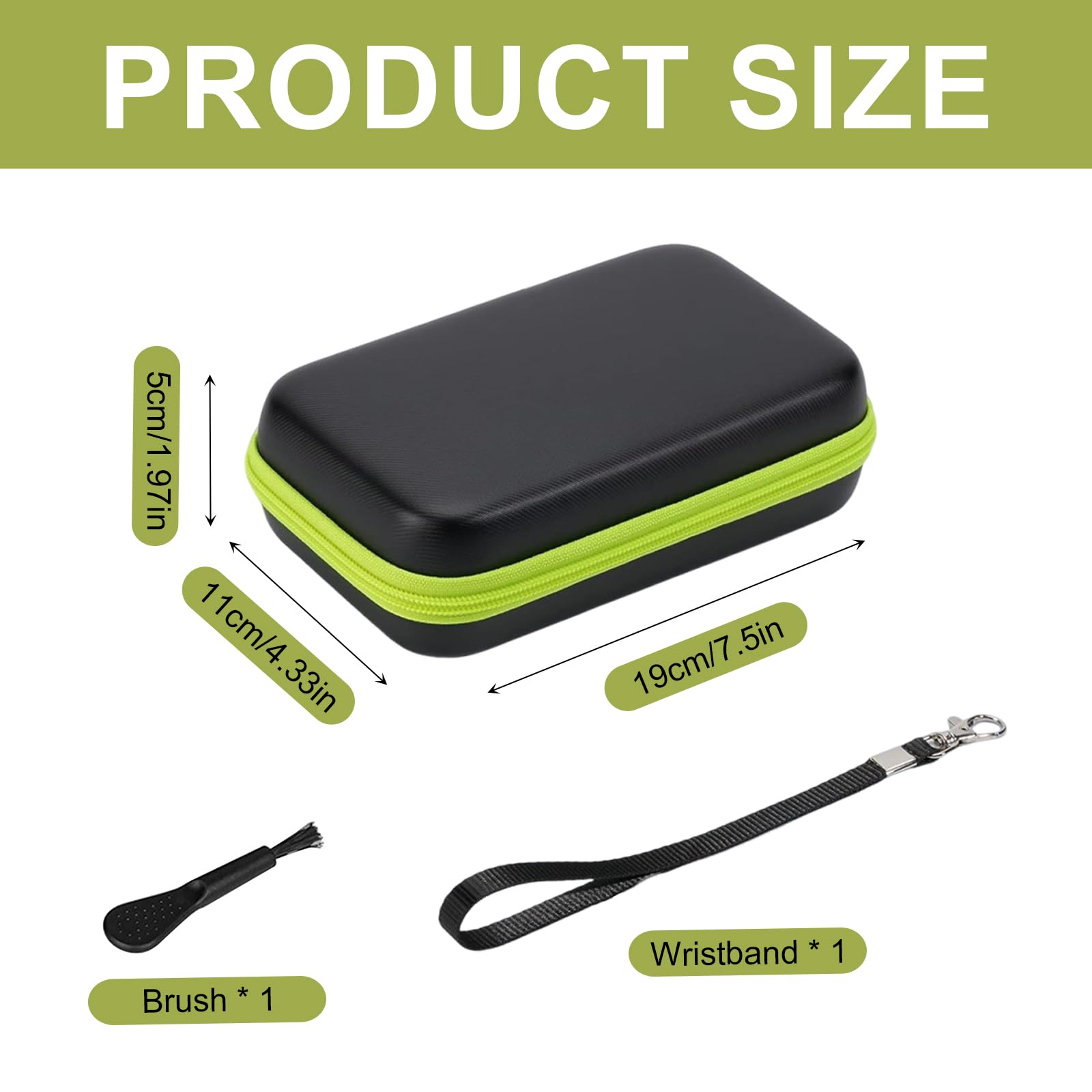 Tasche Case Etui für Philliips O Blade QP150/QP2530/QP2630/QP2520/Qp2724/QP2620, Harte Reise Tragetasche für Rasierer Trimmer Bartschneider mit Einer Klinge, grün, Nein