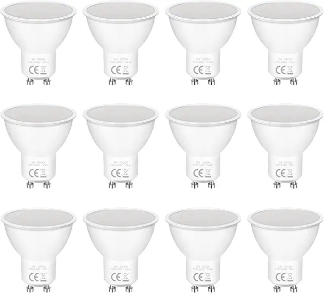 GU10 LED Warmweiss Lampe 5W 3000K 400 Lumen, 12 Stück - Energiesparend
