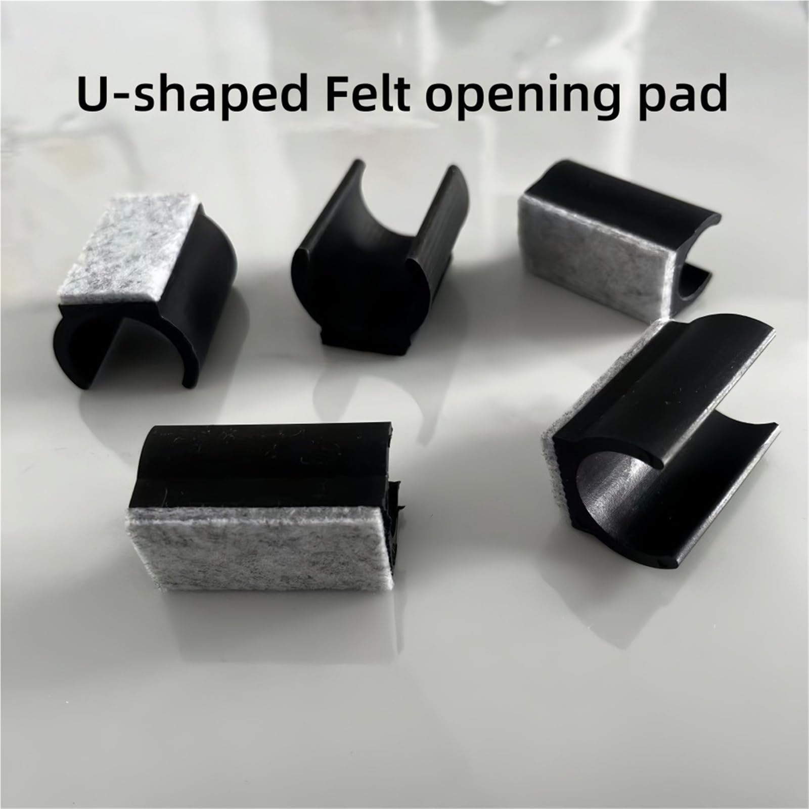 Fieltro Adhesivo Almohadillas de Fieltro for Patas Muebles en Forma U | Cubiertas de protección de piso antirrayas con pies de goma de 8-25 mm(Black-8mm,14.5x9.5x17.5cm)