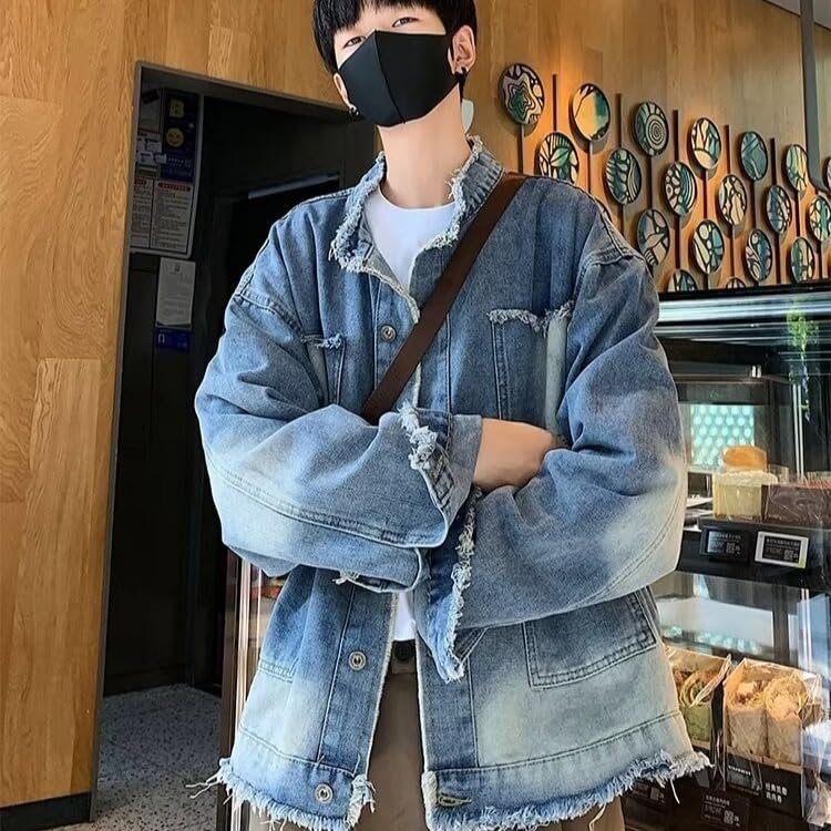 Casual Denim Jacket, Long Sleeve Loose for Youth4