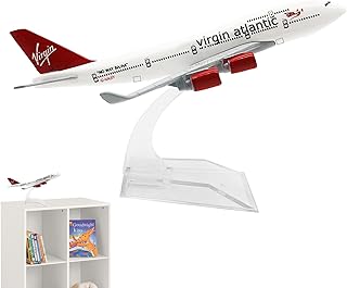 1 PCS Model Airplane Collection, Aeroplane Toys Model Plane, 1/400 Scale Aircraft Models for Display, Toy Aeroplane, Virgin Atlantic 747 with Stands, Perfect Display Aviation Gift for Enthusiasts