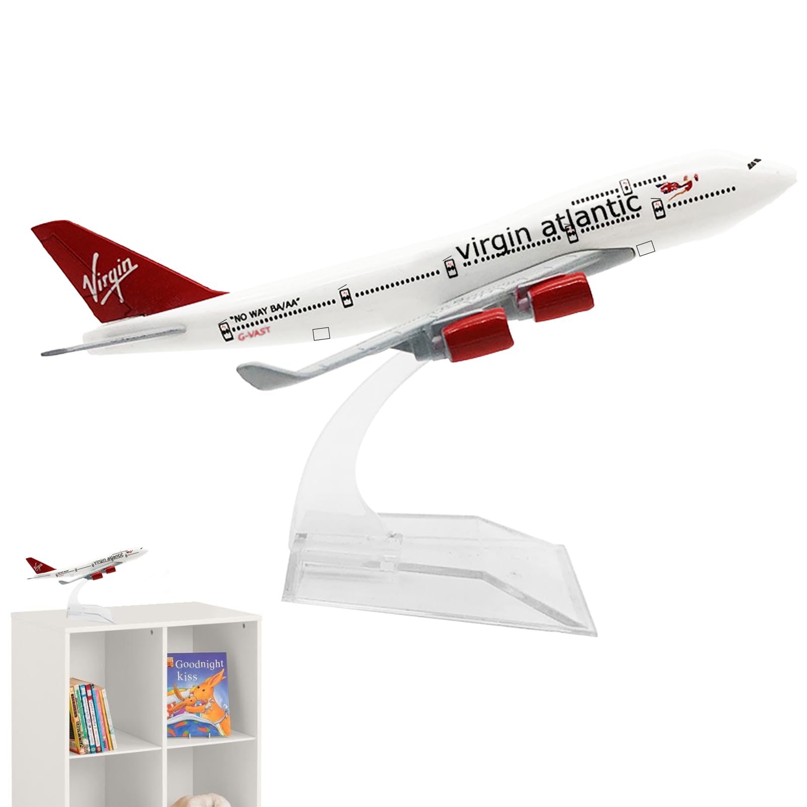 1 PCS Model Airplane Collection, Aeroplane Toys Model Plane, 1/400 Scale Aircraft Models for Display, Toy Aeroplane, Virgin Atlantic 747 with Stands, Perfect Display Aviation Gift for Enthusiasts