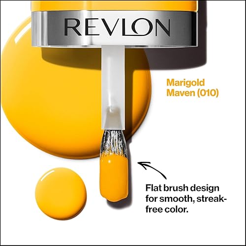 Miniatura 3 de REVLON Esmalte de uñas Ultra HD a presión, color de uñas brillante, fórmula 100% vegana, no necesita base ni capa superior, 010 Marigold Maven, 0.27