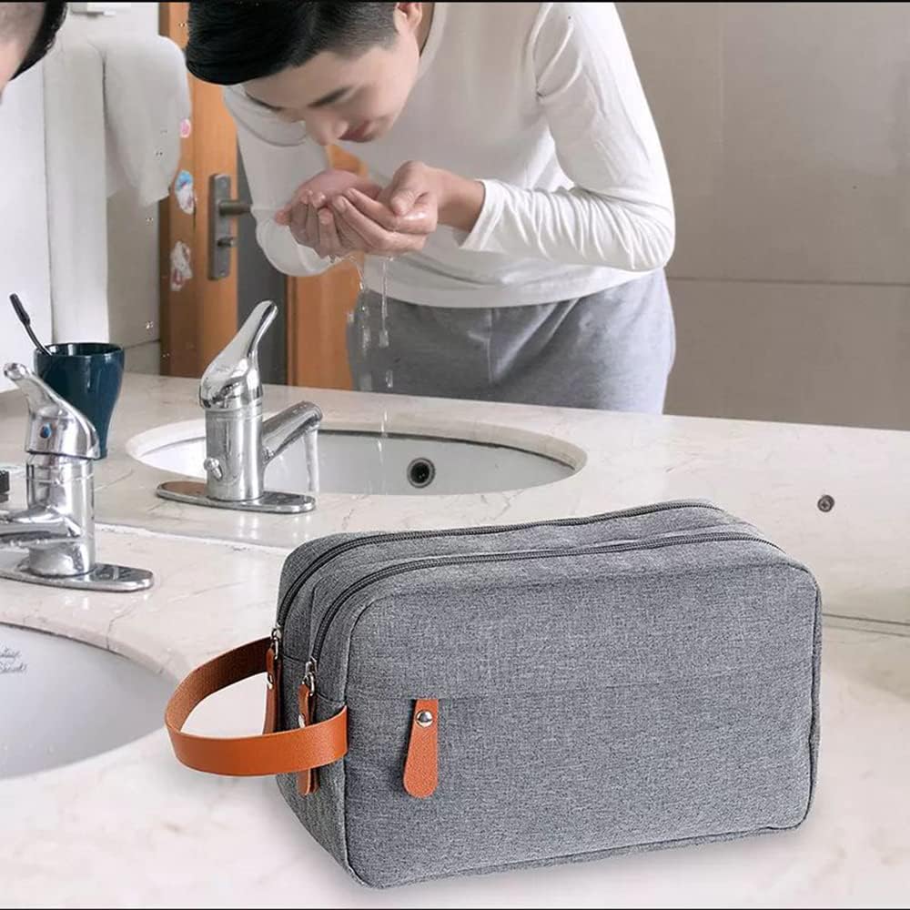 Toiletry Bag for Men, Travel Kit, Mens Travel Organizer Pouch- 24 x 10x 14 cm, 2. Grey, Travel Accessories