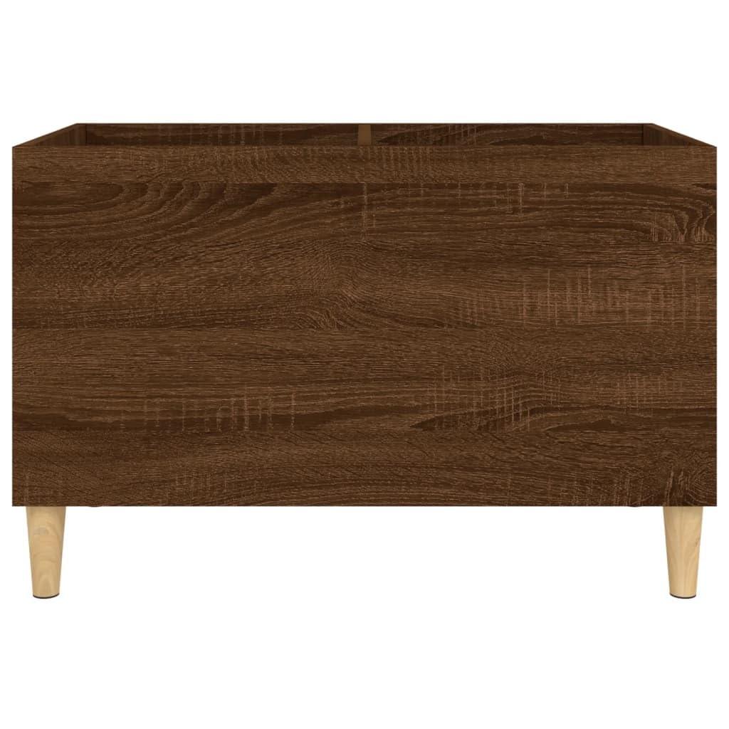 Armario con paneles de madera de roble marrón, 74,5 x 38 x 48 cm, con patas de madera, espacio para discos de vinilo y CD, versátil como aparador de salón, armario de TV, estantería para CD