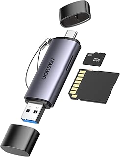 UGREEN Micro SD Card Reader USB C USB 3.0 to Memory Card Reader Adapter for External Camera Photo SD SDHC SDXC MicroSD UHS-I Compatible with Computer PC MacBook Air Pro Samsung Galaxy S22 iPad Pro
