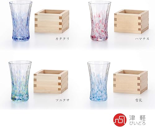 Miniatura 5 de Aderia Tsugaru Bidoro F-71960 - Vaso para sake japonés, color azul, 3.2 onzas, fabricado en Japón (Rugosa Rose Hamanasu)