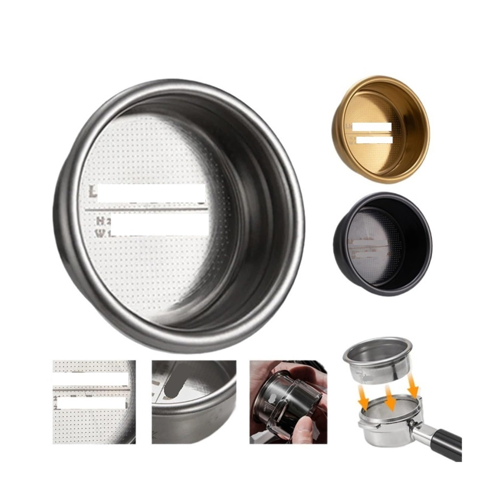 Cesta De Café Expreso De Precisión De 58 Mm, Compatible Con MUVNA, Unidades 8 18/20 / 22 G, Utensilios Dosificadores Profesionales, Accesorios De Café Barista For Portafiltro(58mm Black 18g)